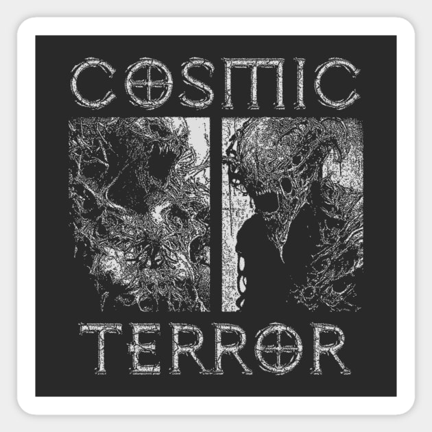 COSMIC TERROR - Dark & Horror Alien Artwork Sticker by metamorfatic